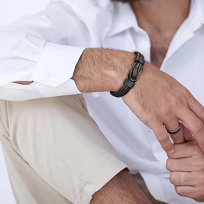 Aan Mijn Man | Leren Armband met Boodschap “Ik Hou Voor Altijd van Je”