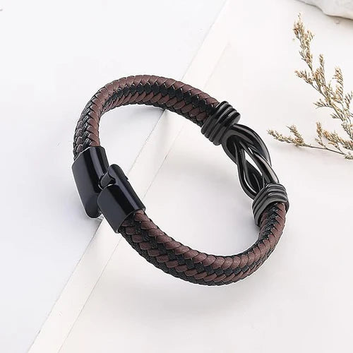 Aan Mijn Man | Leren Armband met Boodschap “Ik Hou Voor Altijd van Je”